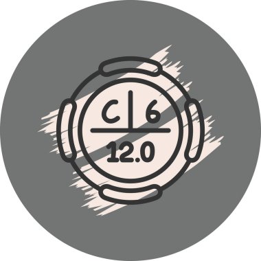 Karbon sembolü, periyodik tablonun kimyasal elementi, vektör simgesi