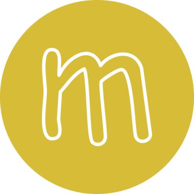 Küçük Harf M web simgesi vektör illüstrasyonu
