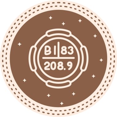 Bizmut sembolü, periyodik tablonun kimyasal elementi, vektör simgesi