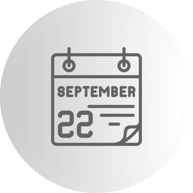 22 Eylül takvim simgesi, vektör illüstrasyonu          