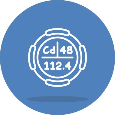 Kadmiyum sembolü, periyodik tablonun kimyasal elementi, vektör simgesi