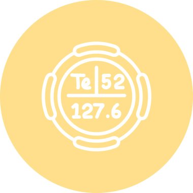 Tellüyum sembolü, periyodik tablonun kimyasal elementi, vektör simgesi