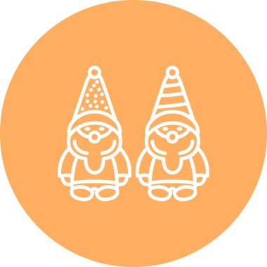 Noel cüceleri simgesi, vektör illüstrasyonu basit tasarım