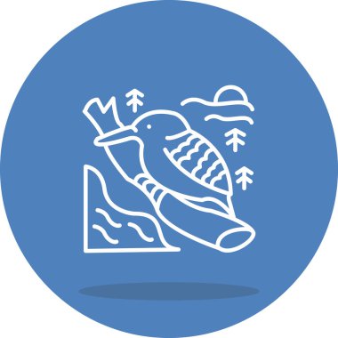 Azure Kingfisher simge vektör illüstrasyon tasarımı