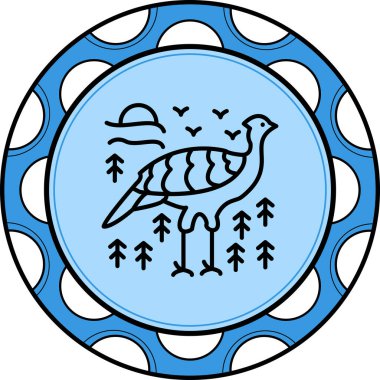 Bir çizgi ikonu hindi kuşunu temsil ediyor. Şükran Günü konsepti