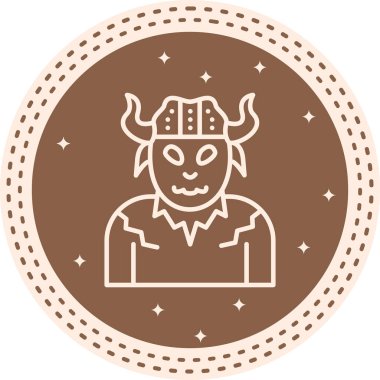 Viking Miğferi basit düz bir illüstrasyon