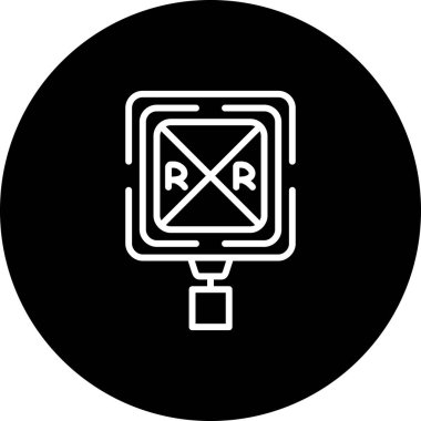 Demiryolu Geçidi Web simgesi vektör illüstrasyonu