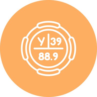 Yttrium sembolü, periyodik tablonun kimyasal elementi, vektör simgesi