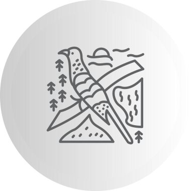 Sarı gagalı Cuckoo simgesi vektör illüstrasyon tasarımı