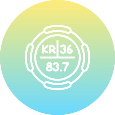 Kripton sembolü, periyodik tablonun kimyasal elementi, vektör simgesi