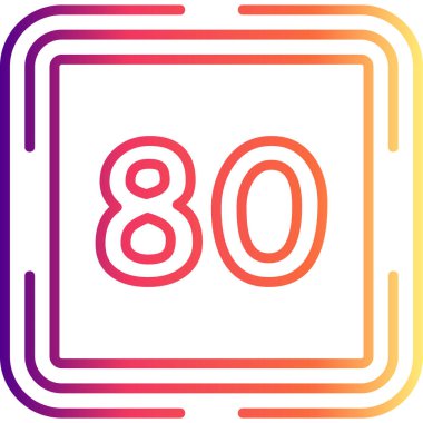 Seksen Web simgesi vektör illüstrasyonu sayılıyor