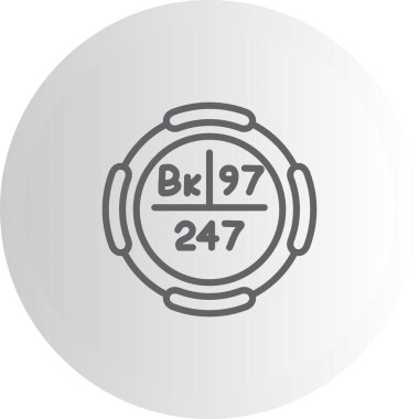 Berkelium sembolü, periyodik tablonun kimyasal elementi, vektör simgesi