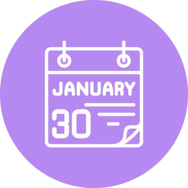 Takvim simgesi 30 Ocak tarihini mor olarak gösterir