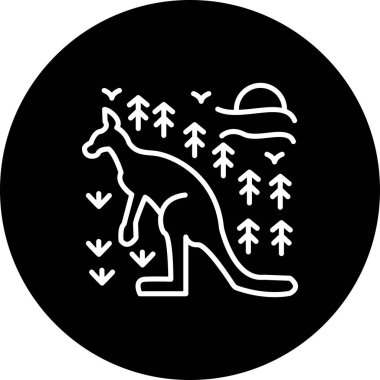 Kanguru Web simgesi vektör illüstrasyonu