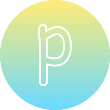 Küçük Harf P Yenilikçi Modern Yaratıcı Grafik Özelliği