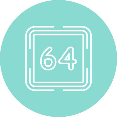 Altmış dört Web simgesi vektör illüstrasyonu sayılıyor