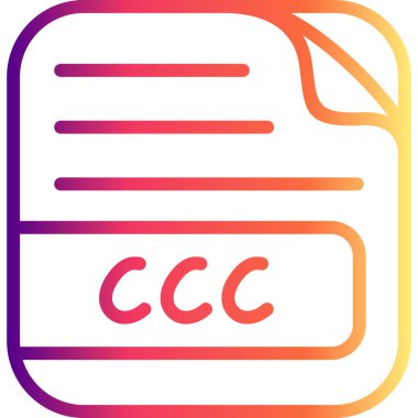 ccc Dosya biçimini temsil eden Renkli Gradyan Dosya simgesi