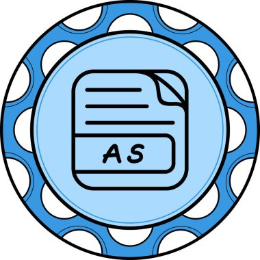 AS Dosya Satırı Simgesi, Vektör illüstrasyonu