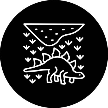 Stegosaurus simgesi vektör çizimi