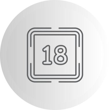 Counting Eighteen Premium Minimal Flat Vector Illustration