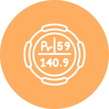 Praseodim Kimyasal Element Basit Simge, Vektör