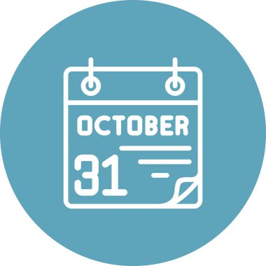 31 Ekim takvim simgesi, vektör illüstrasyonu                