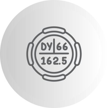 Dissprosyum sembolü, periyodik tablonun kimyasal elementi, vektör simgesi