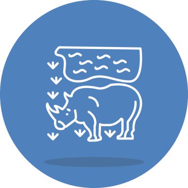 Gergedan simgesi vektör çizimi tasarımı