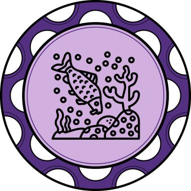 Sazan Balığı web simgesi vektör illüstrasyonu