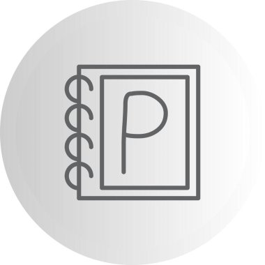 Büyük Harf P Web simgesi vektör illüstrasyonu