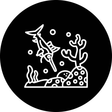 Yelken Balığı ikon vektör çizimi