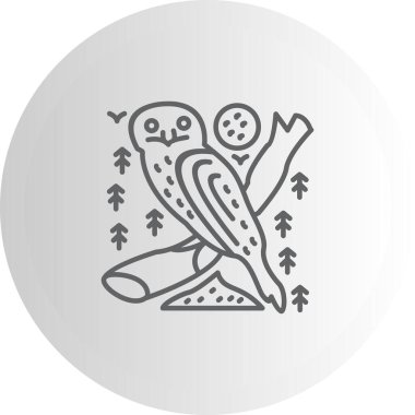 Tawny Frogmouth ikon vektör illüstrasyon tasarımı