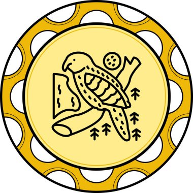 Kakapo kuş ağı simgesi, vektör illüstrasyonu      