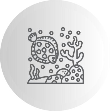 Halibut simgesi vektör çizimi