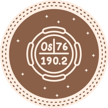 Osmium Kimyasal Element Basit Simge, Vektör