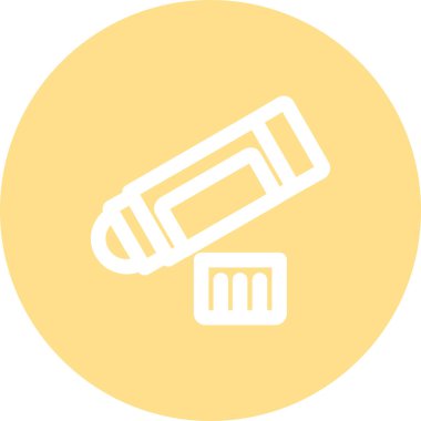 Canlı gradyan simgesi, okul malzemelerini, yapıştırma malzemelerini ve yaratıcı sanat projelerini temsil etmek için kapaklı yapıştırıcıyı gösteriyor.