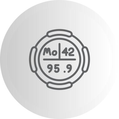 Molybdenum sembolü, periyodik tablonun kimyasal elementi, vektör simgesi