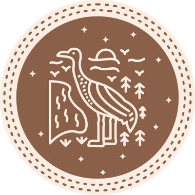 Sandhill Crane Modern Yaratıcı Sanat Sembolü          