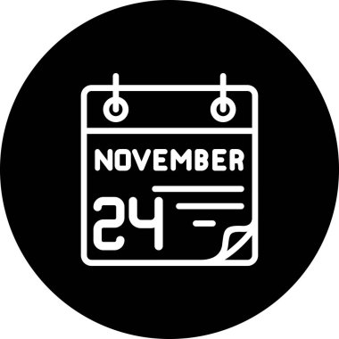 24 Kasım takvim simgesi, vektör illüstrasyonu           