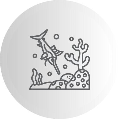 Yelken Balığı ikon vektör çizimi