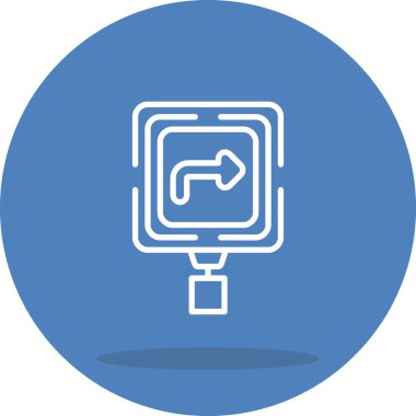 Öndeki Eğri Web simgesi vektör resimlemesi