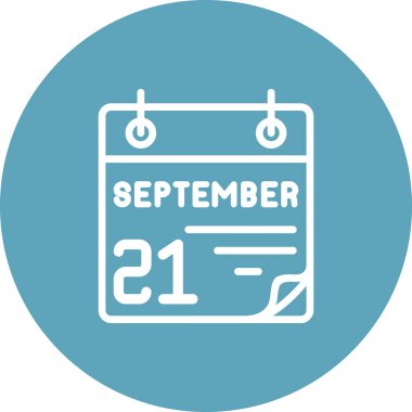 21 Eylül takvim simgesi, vektör illüstrasyonu          