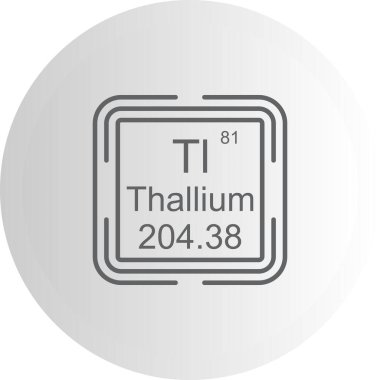 Talyum sembolü, periyodik tablonun kimyasal elementi, vektör simgesi