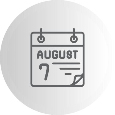 7 Ağustos Gelişmiş İşlevsel Web Arayüzü Sembolü