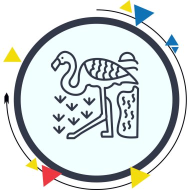 Büyük Flamingo basit vektör simgesi     
