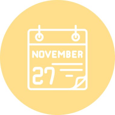27 Kasım takvim simgesi, vektör illüstrasyonu           