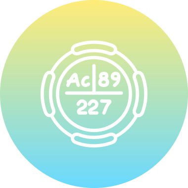 Aktinyum sembolü, periyodik tablonun kimyasal elementi, vektör simgesi