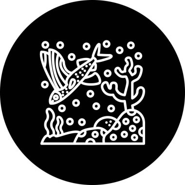 Uçan Balık web simgesi, vektör illüstrasyonu