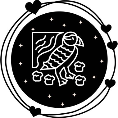 Puffin kuş simgesi vektör çizimi tasarımı