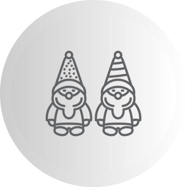 Noel cüceleri simgesi, vektör illüstrasyonu basit tasarım